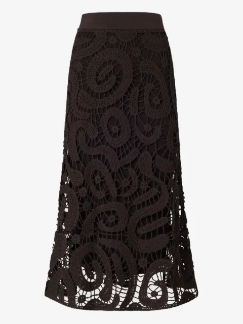 PINKO geometric crocheted midi skirt