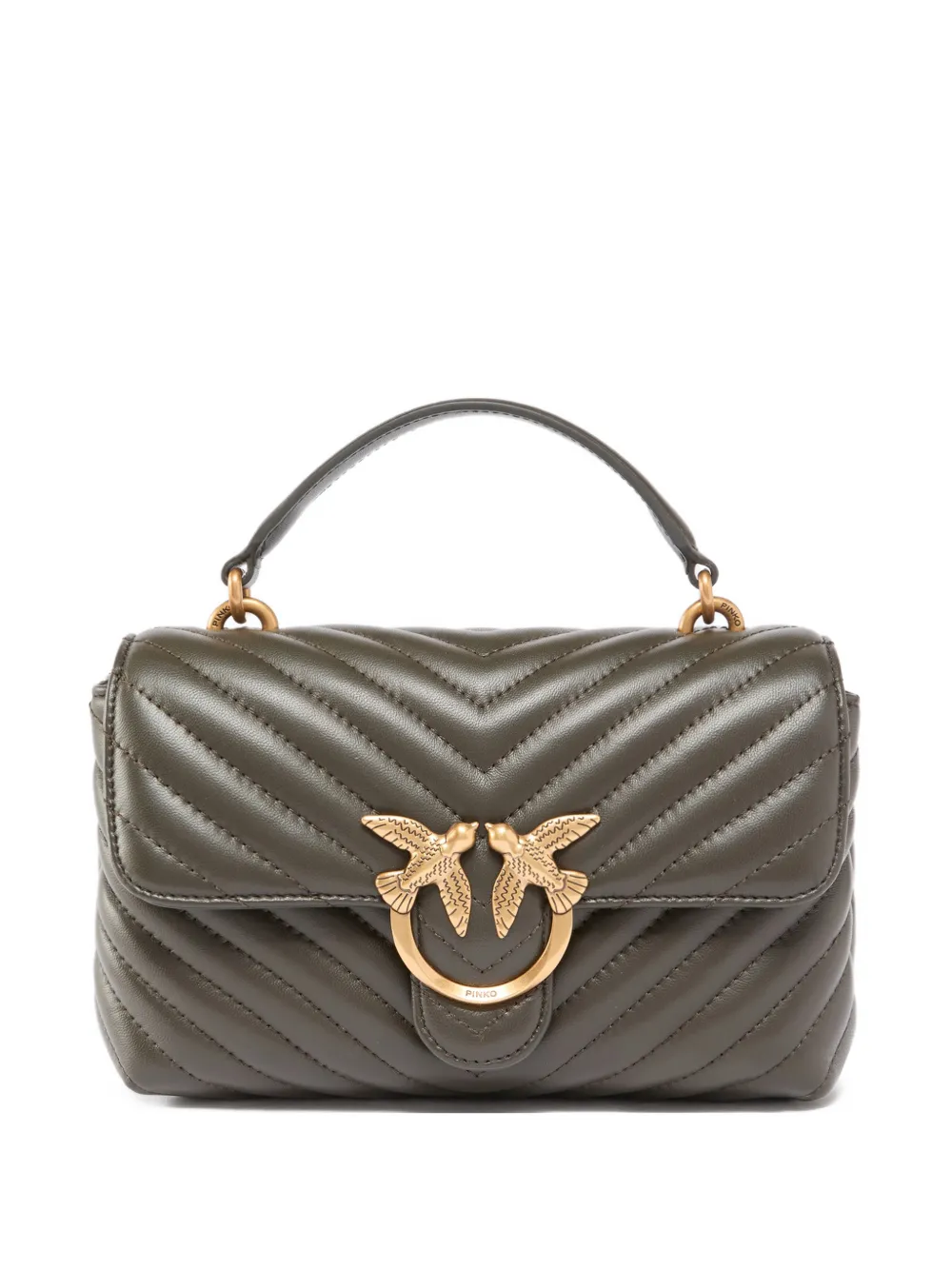PINKO mini Lady Love chevron bird tote bag - Verde