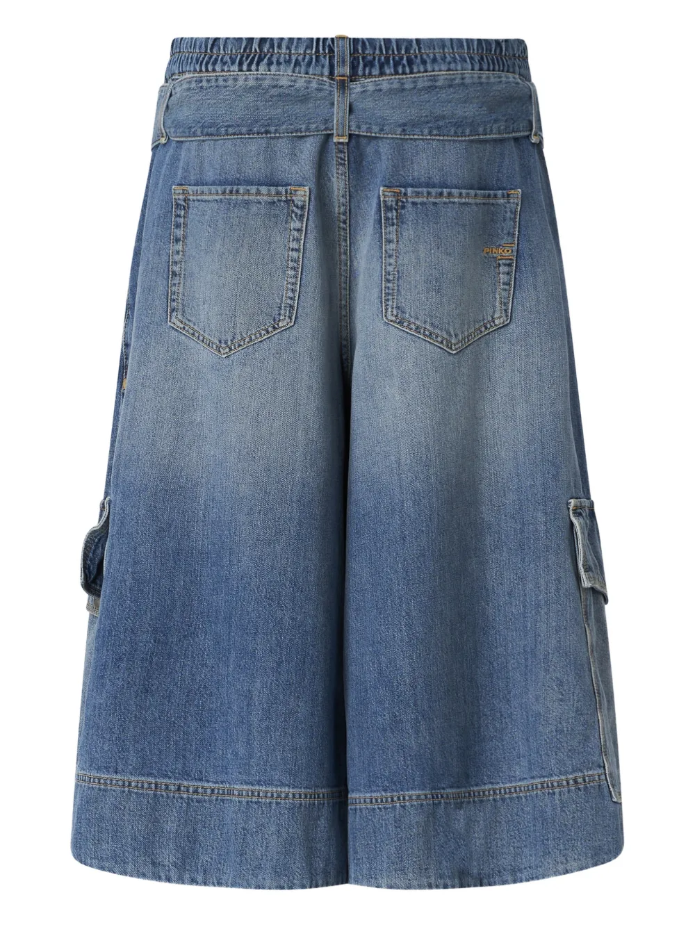 Tie-Waist Cargo Cropped Jeans