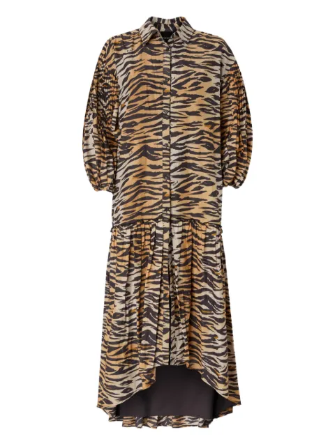 PINKO vestido midi con estampado de tigre