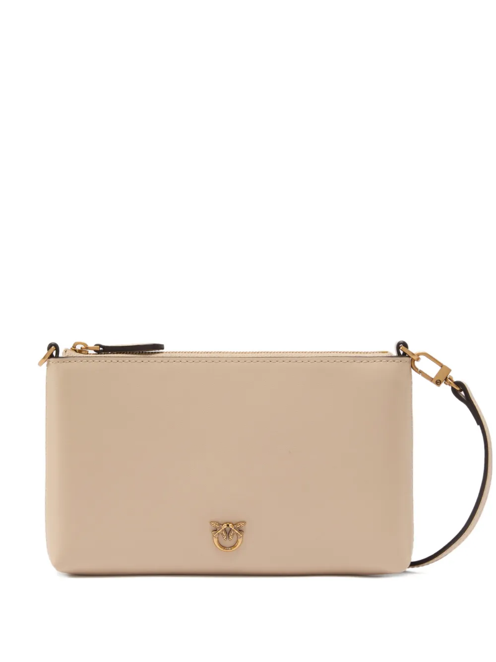 PINKO Love Birds logo clutch bag - Toni neutri