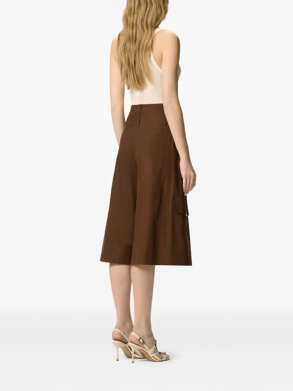 PINKO Katoenen shorts met gestrikte riem Bruin