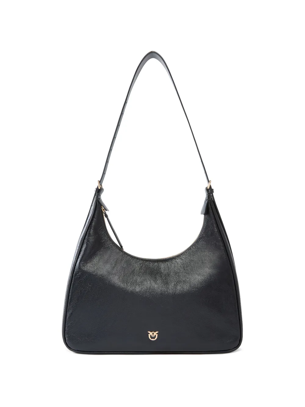 PINKO Love Birds grained-leather shoulder bag - Nero