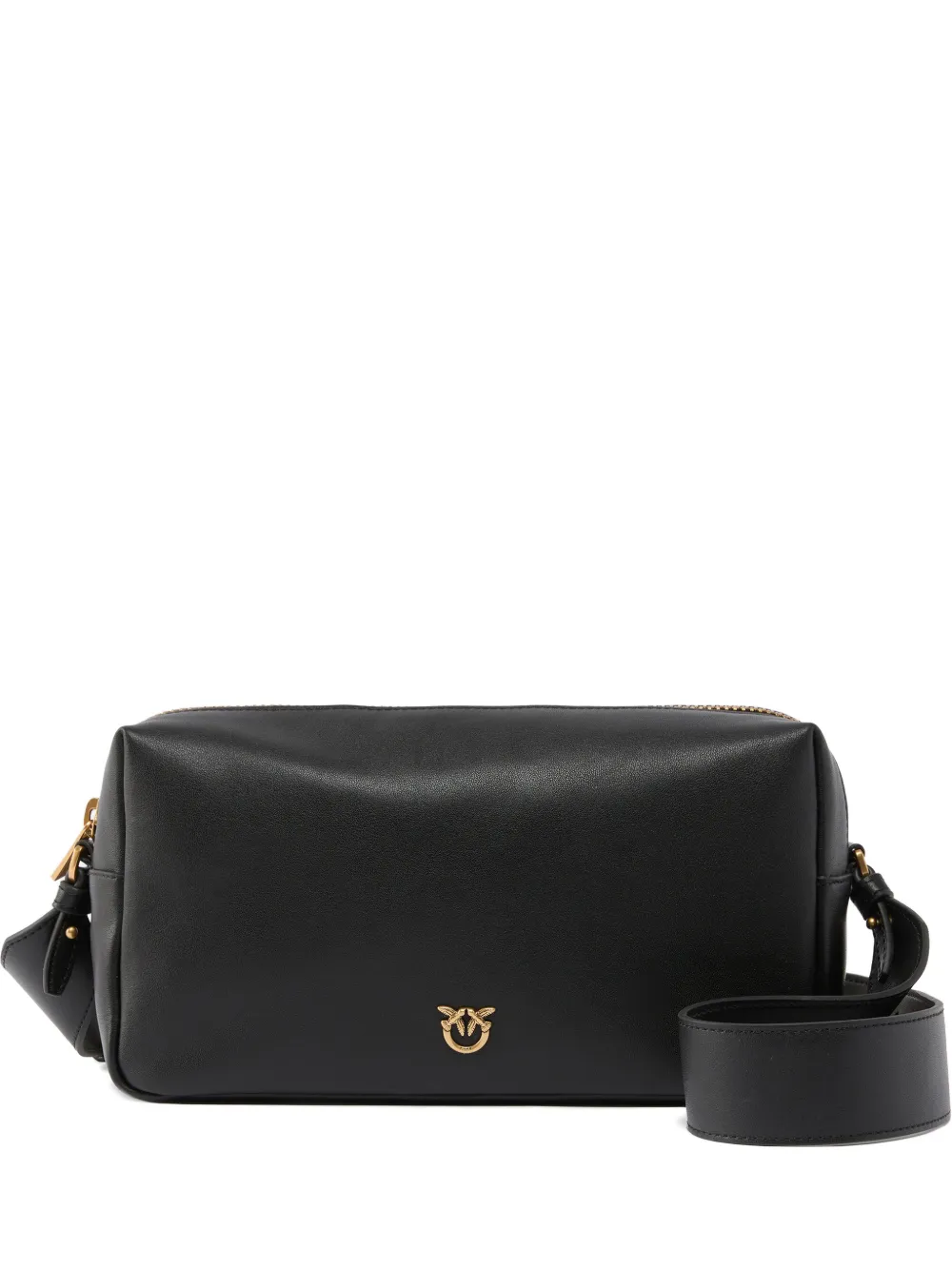 PINKO Borsa a tracolla in pelle con logo - Nero
