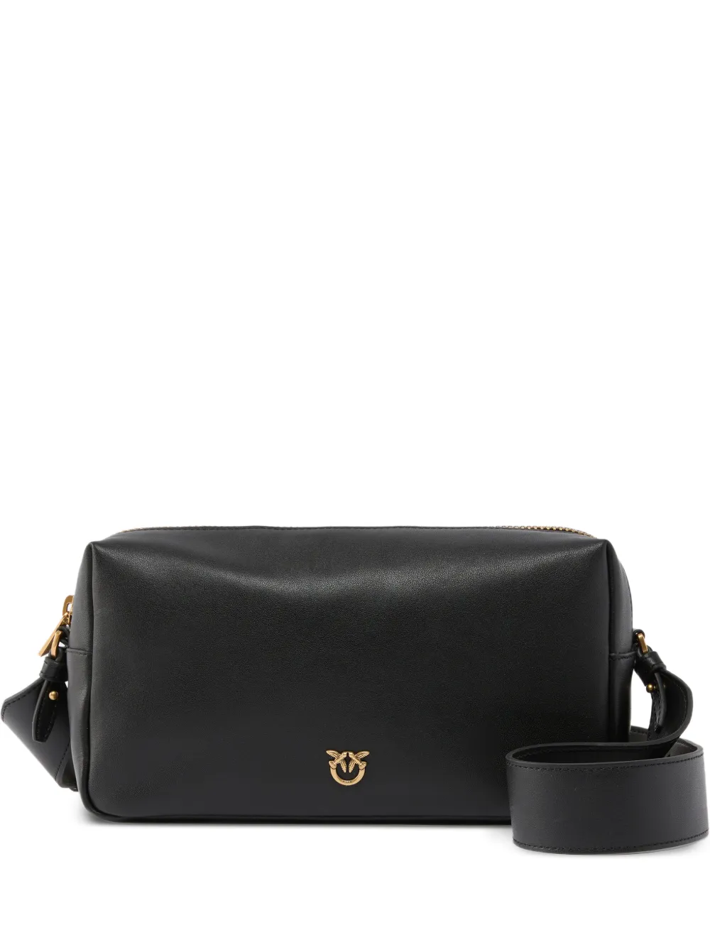 PINKO Borsa a tracolla in pelle con logo - Nero