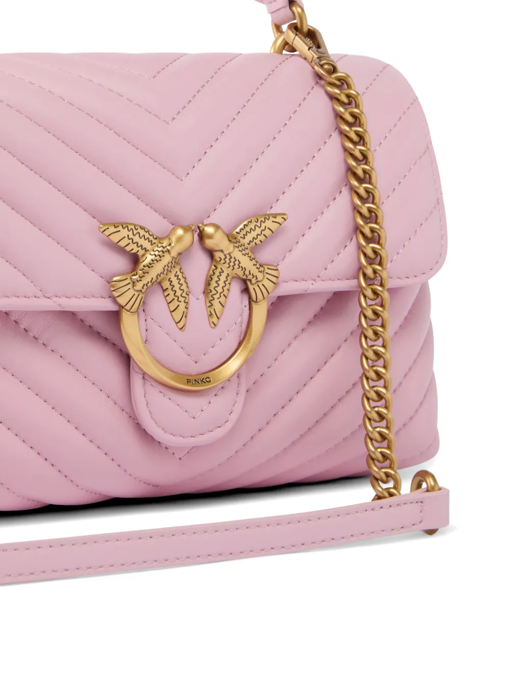  Pinko Mini Lady Love Chevron-pattern Tote Bag 