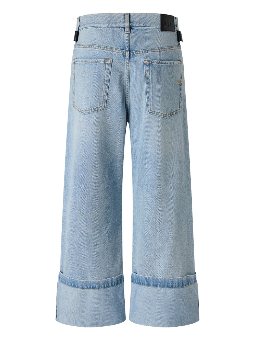PINKO Jeans met ceintuur en omgeslagen pijpen - Blauw