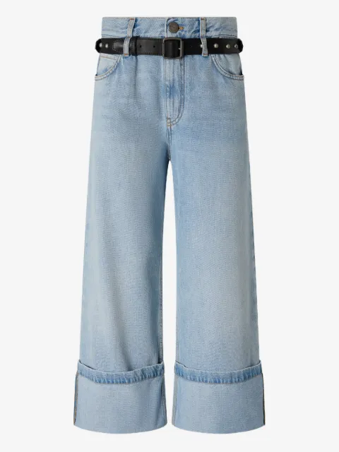 PINKO cropped jeans with leather belt