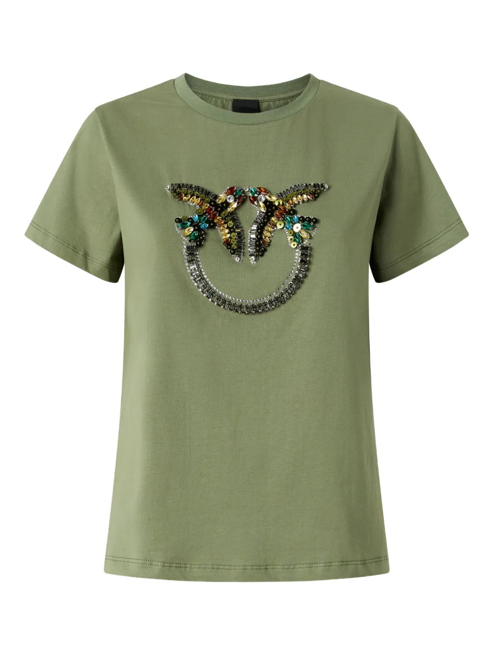 PINKO T-shirt con paillettes - Verde