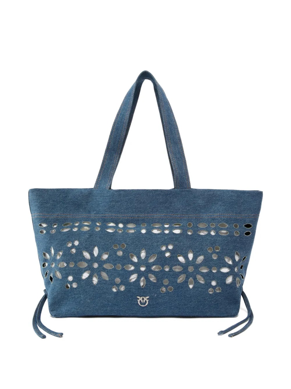 PINKO Shopper met bloemenprint Blauw