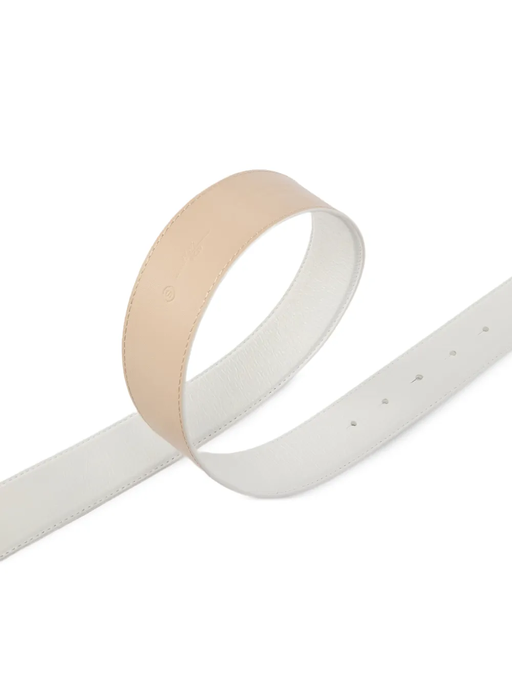 PINKO Leren riem met Love Birds gesp 4 cm Wit