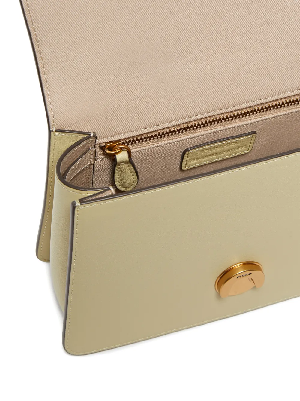 PINKO Love kleine leren tas Geel