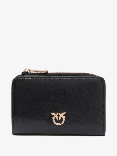 PINKO cartera mini de piel brillante con motivo Love Birds
