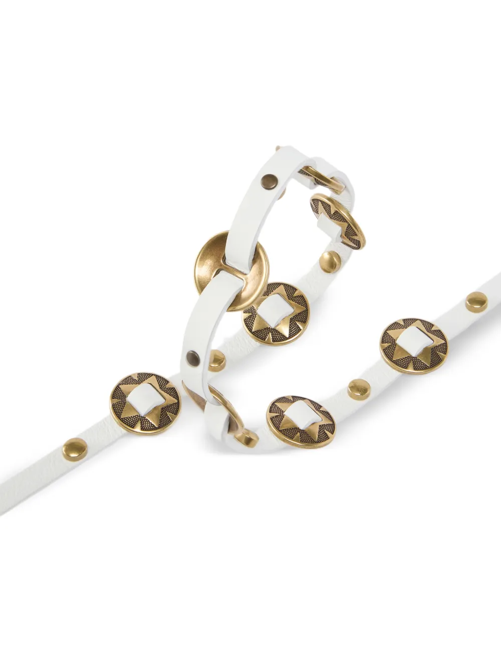 PINKO Leren riem met studs Wit