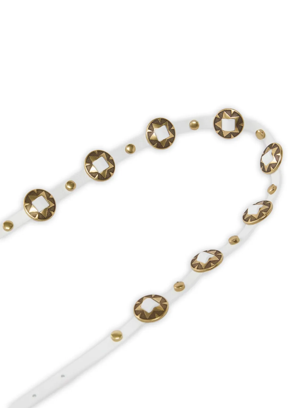 PINKO Leren riem met studs Wit