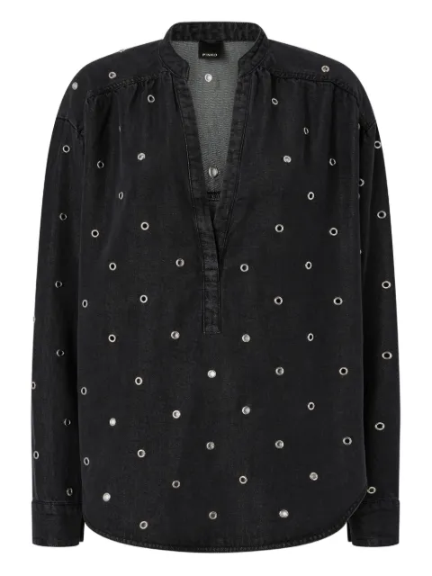 PINKO eyelet V-neck top