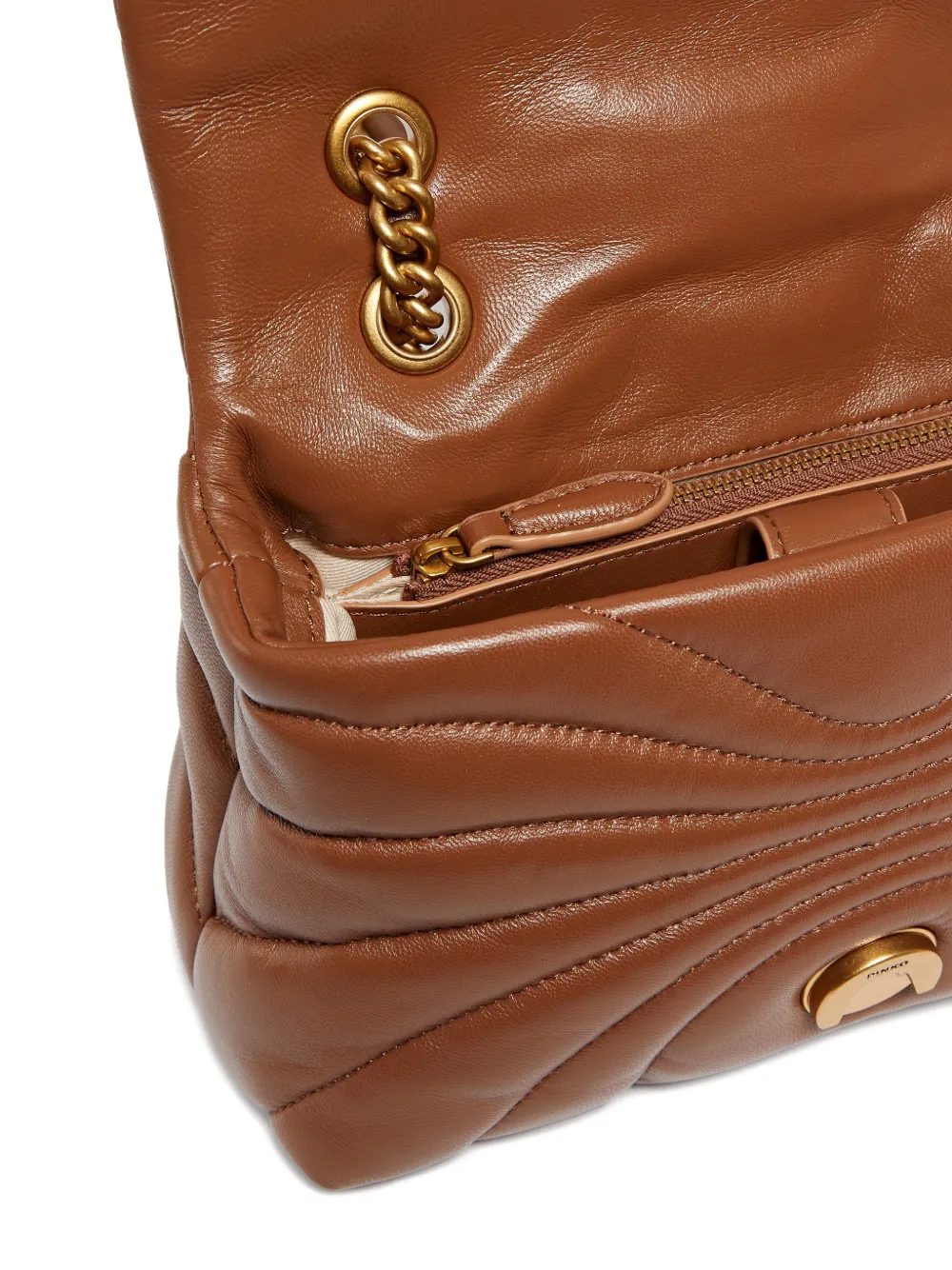 PINKO Love Bag Puff Butterfly nappaleren mini-crossbodytas Bruin