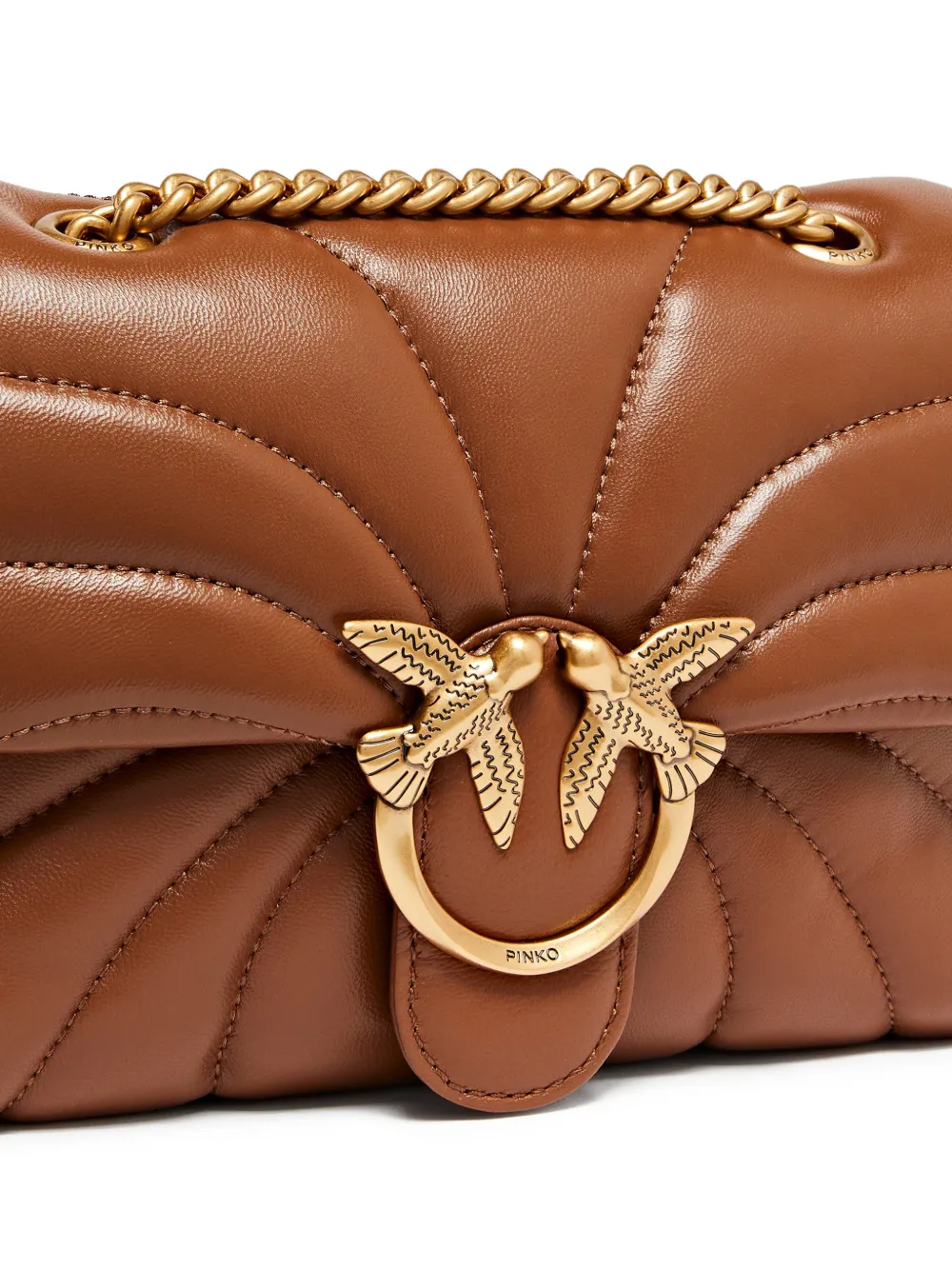 PINKO Love Bag Puff Butterfly nappaleren mini-crossbodytas Bruin