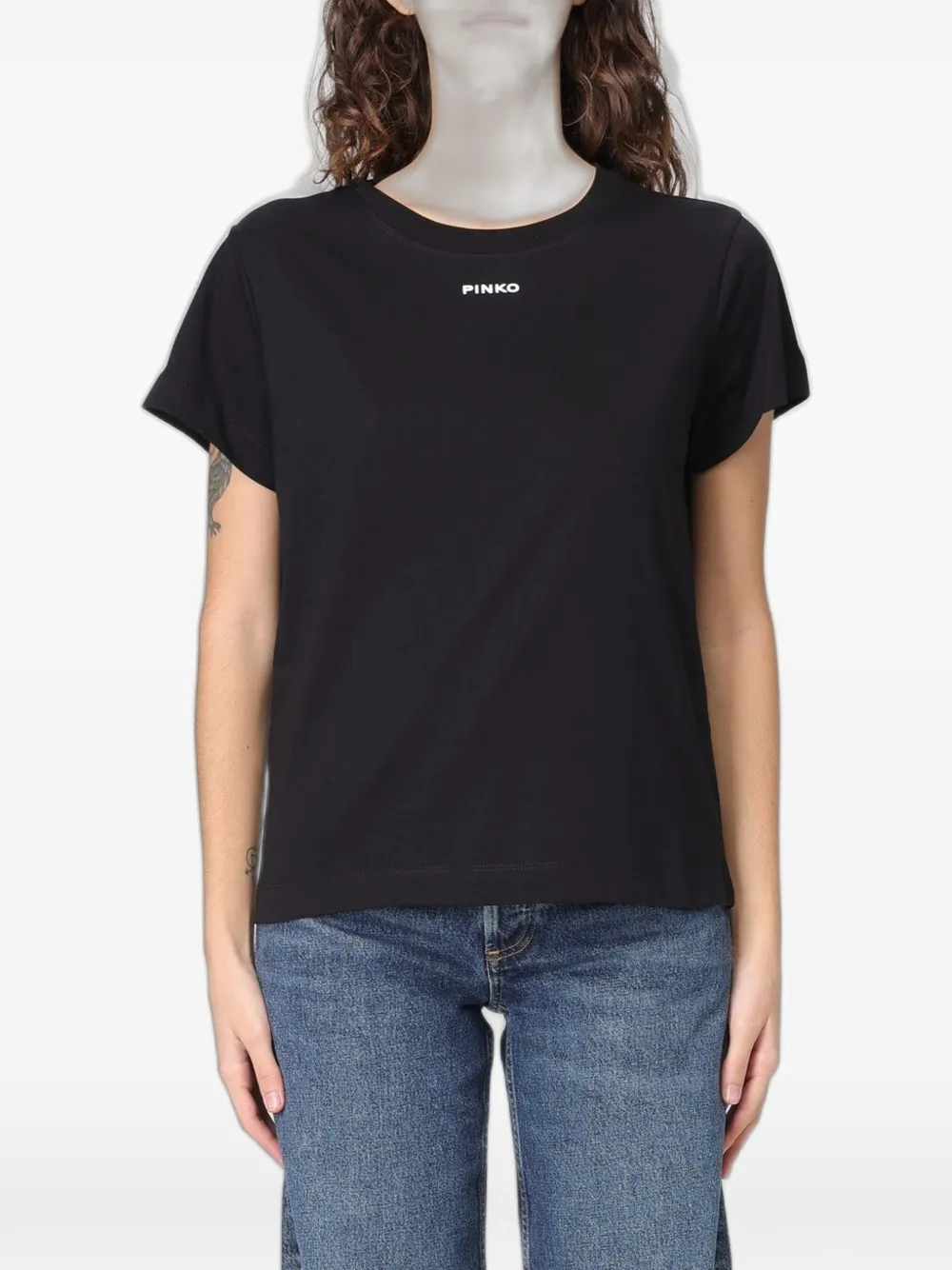 PINKO T-shirt met logo Zwart