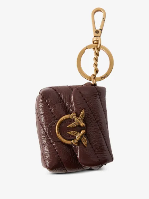 PINKO Love Bag Puff AirPods case in shiny leather
