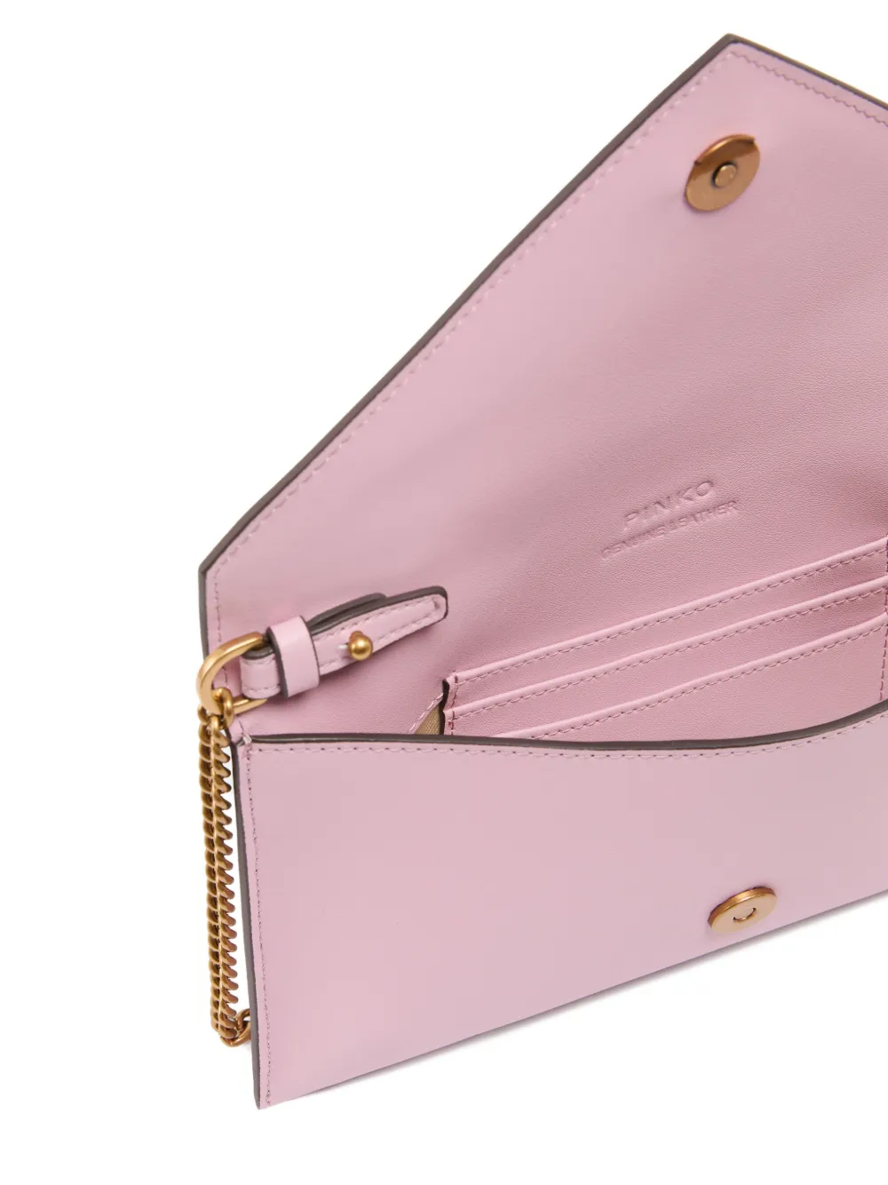 Metal-Chain Leather Clutch Bag