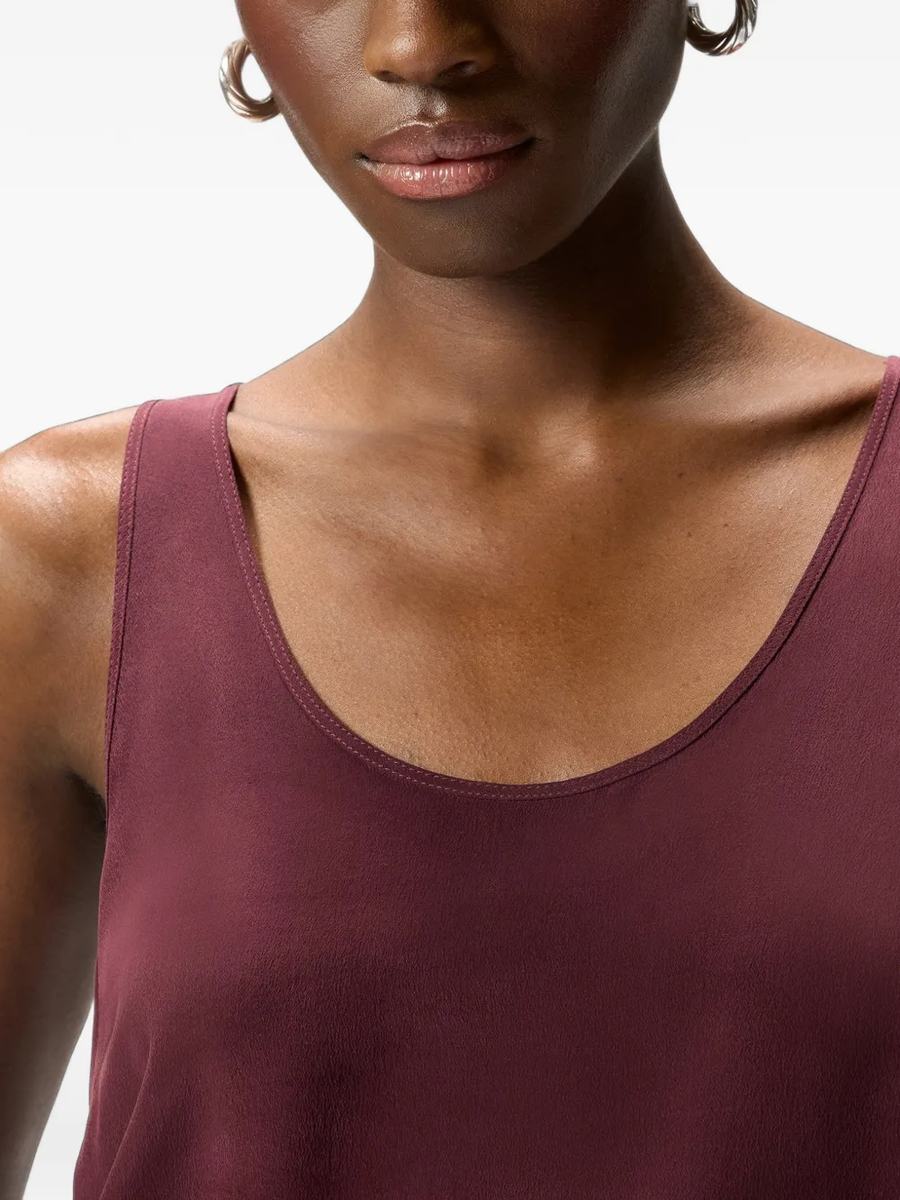 PINKO Zijden top met V-hals Rood