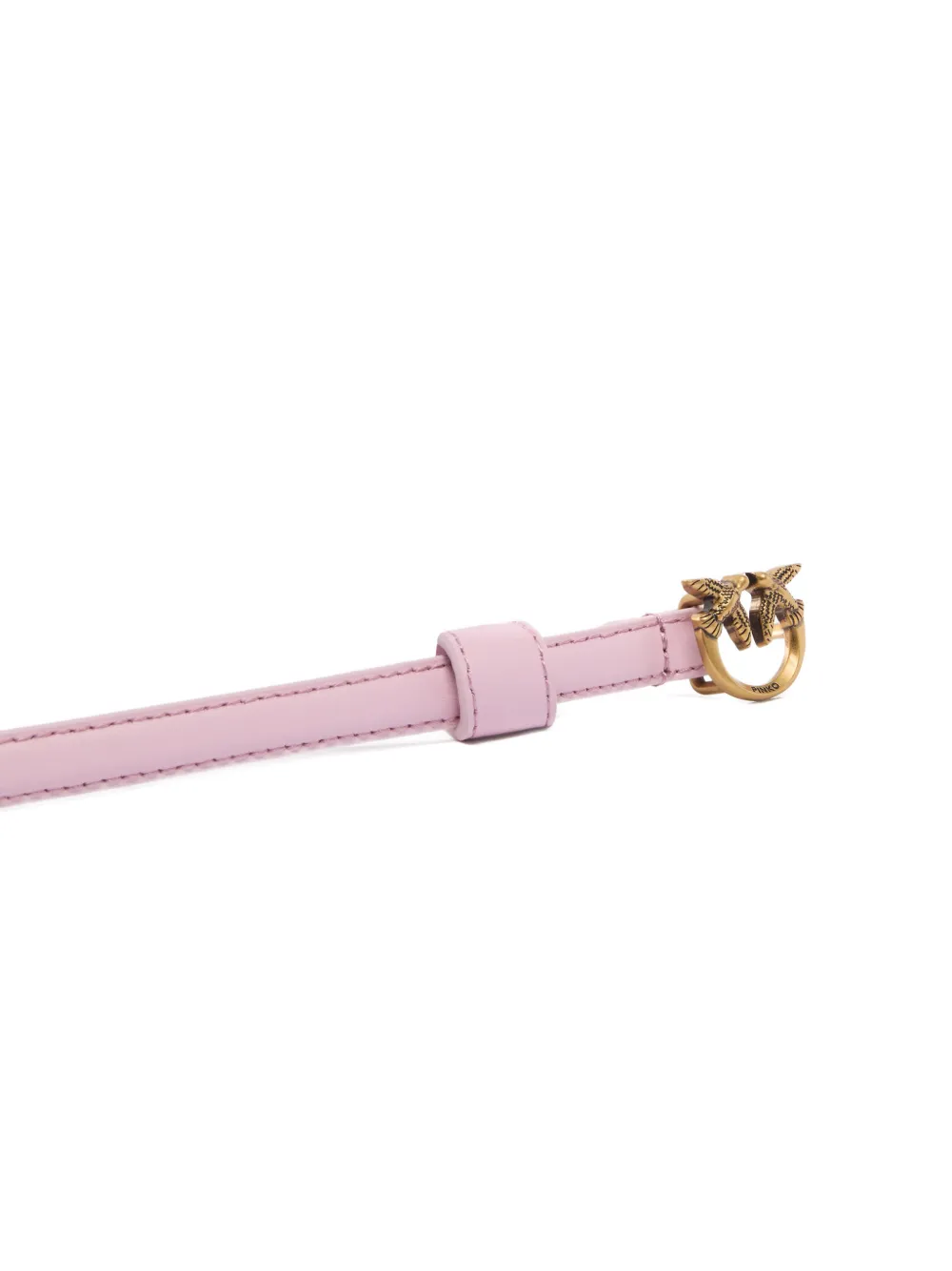 PINKO Smalle riem met Love Birds gesp Roze