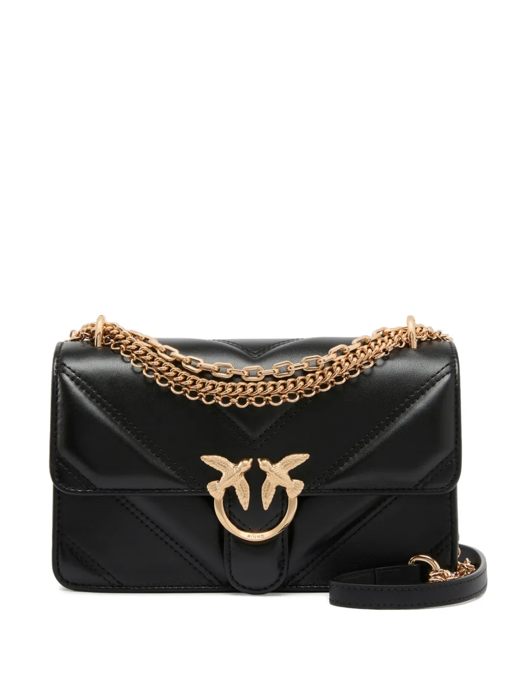 PINKO mini Love Bag One quilted shoulder bag - Nero