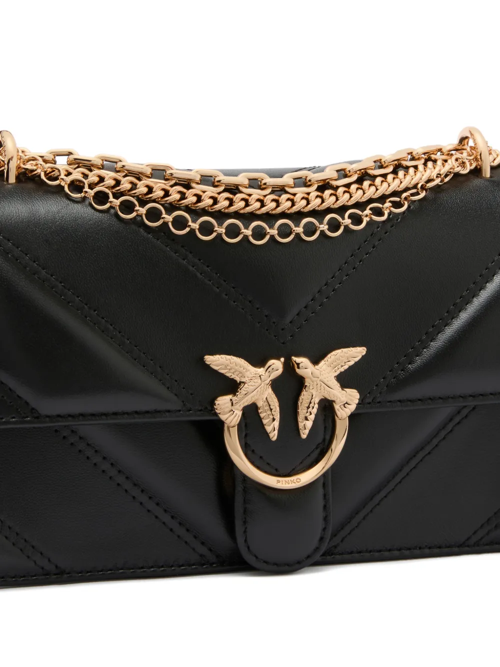  Pinko Mini Love Bag One Quilted Shoulder Bag - Black 