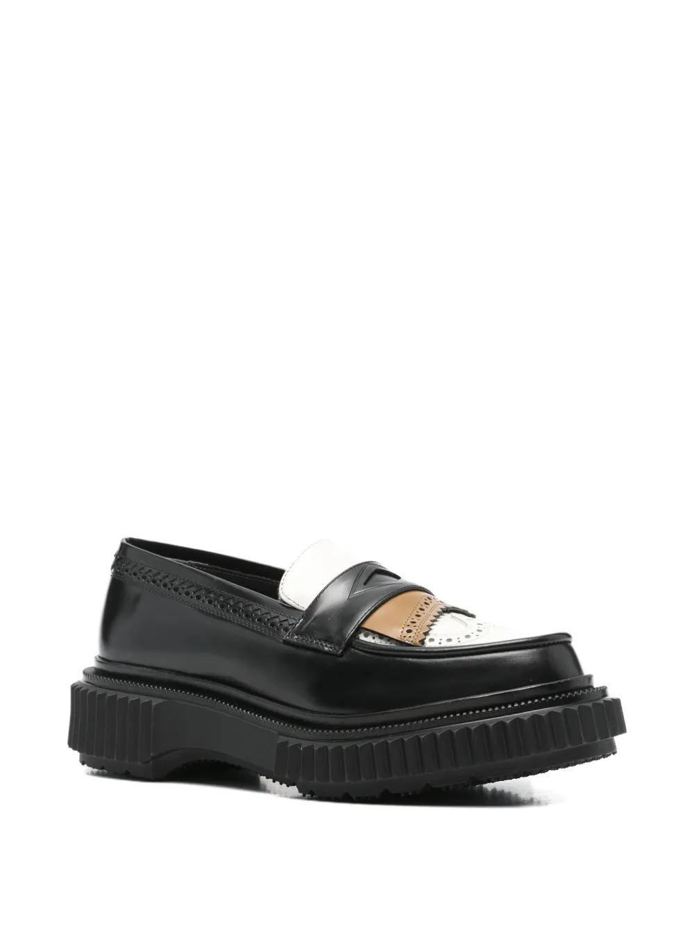 Adieu Platform Leather Loafers In Black