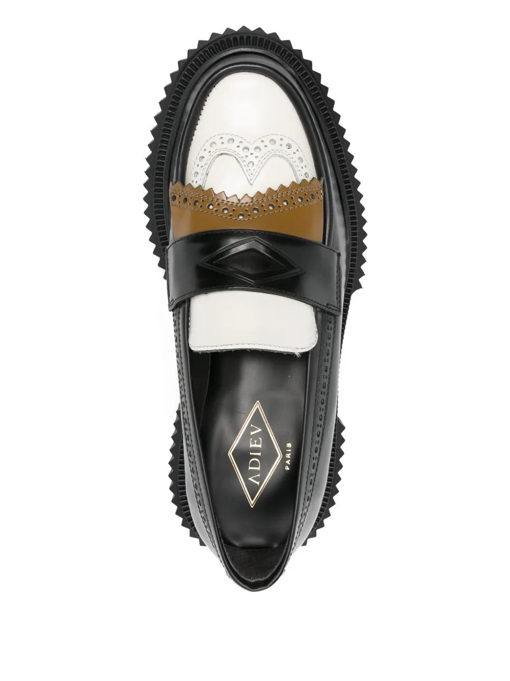 Adieu Platform Leather Loafers In Black