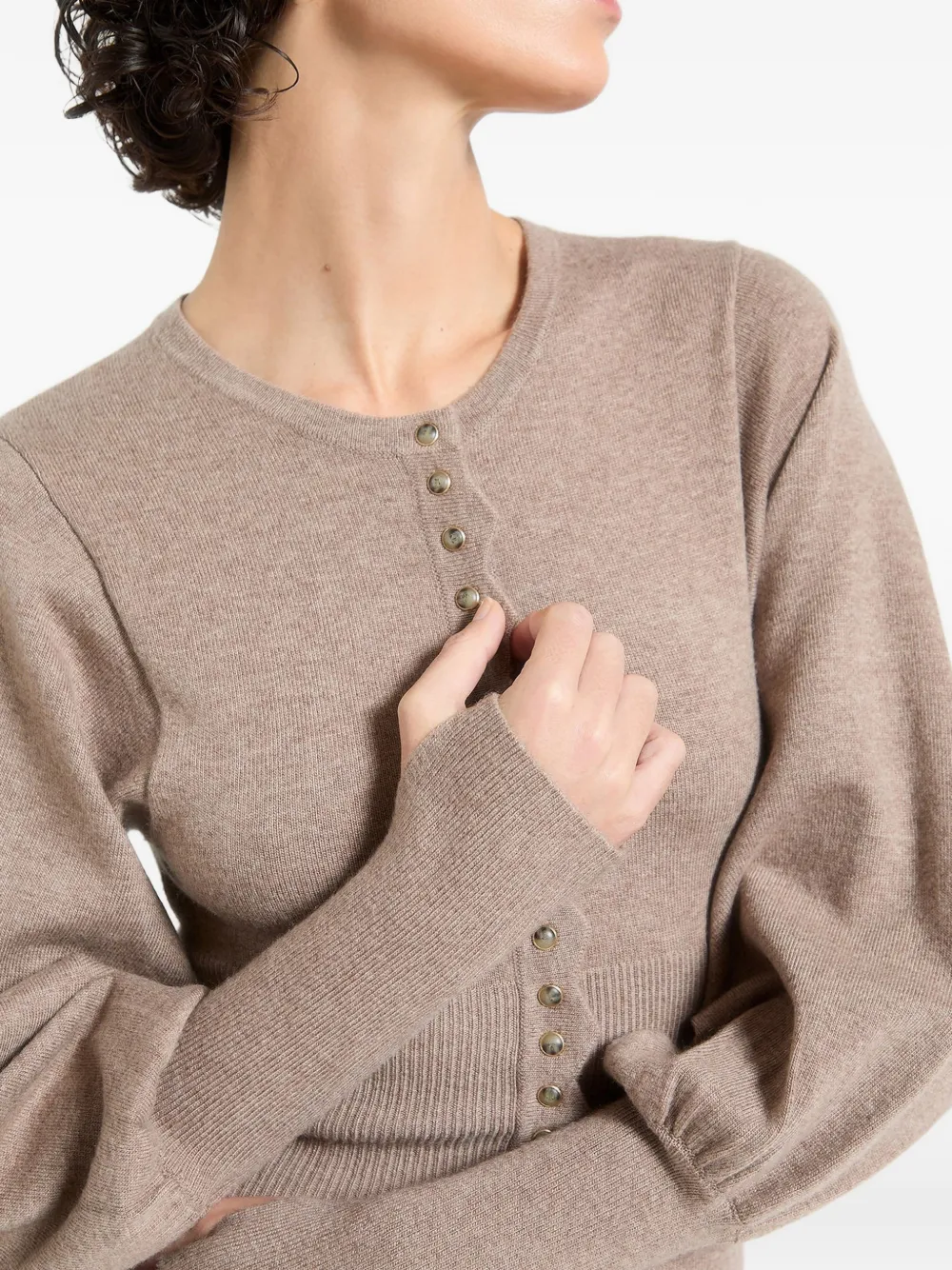 Manière De Voir Michele Ribbed Scalloped Playsuit In Neutral