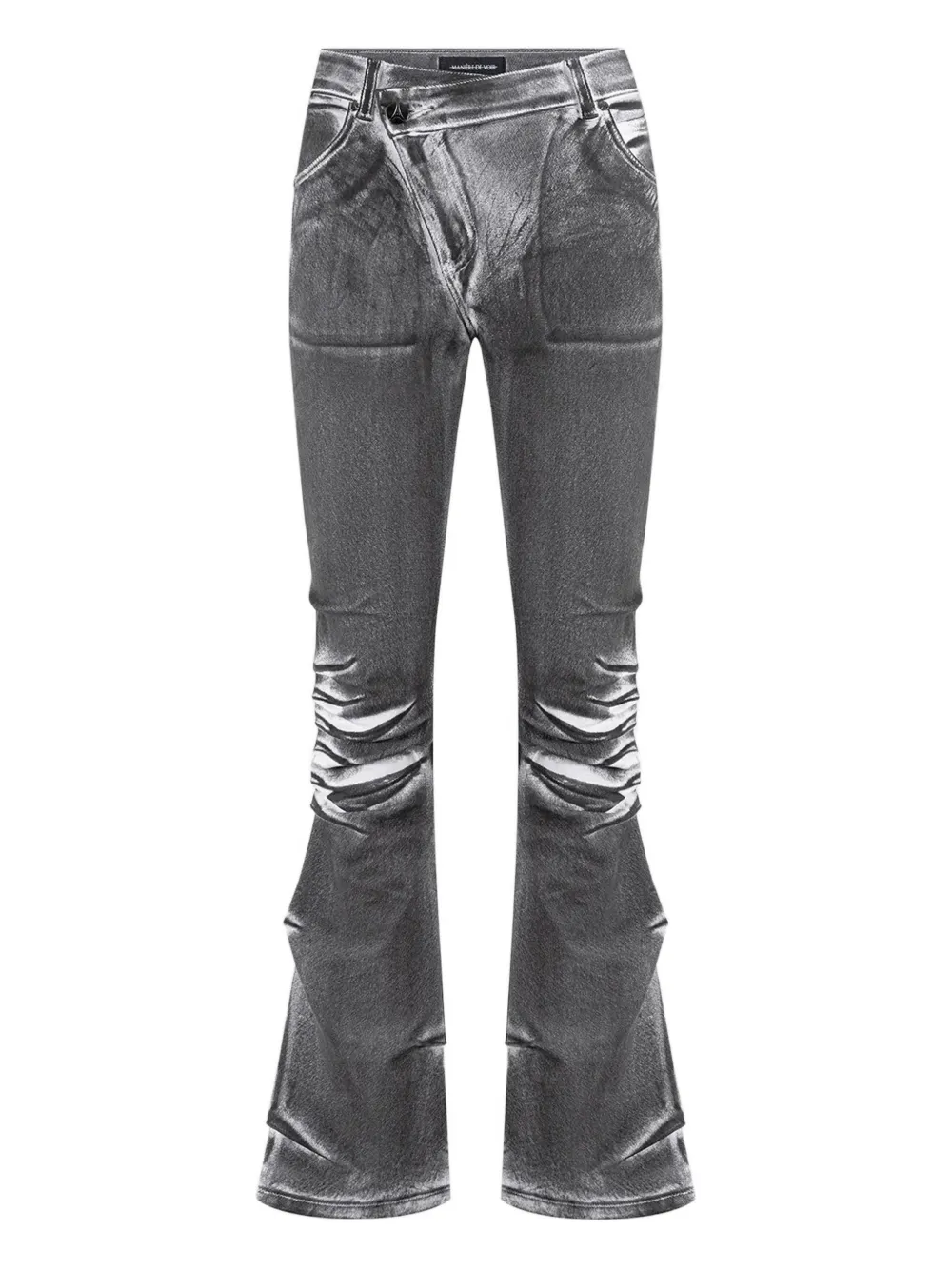 Manière De Voir Oil Print Tacked jeans - Grau