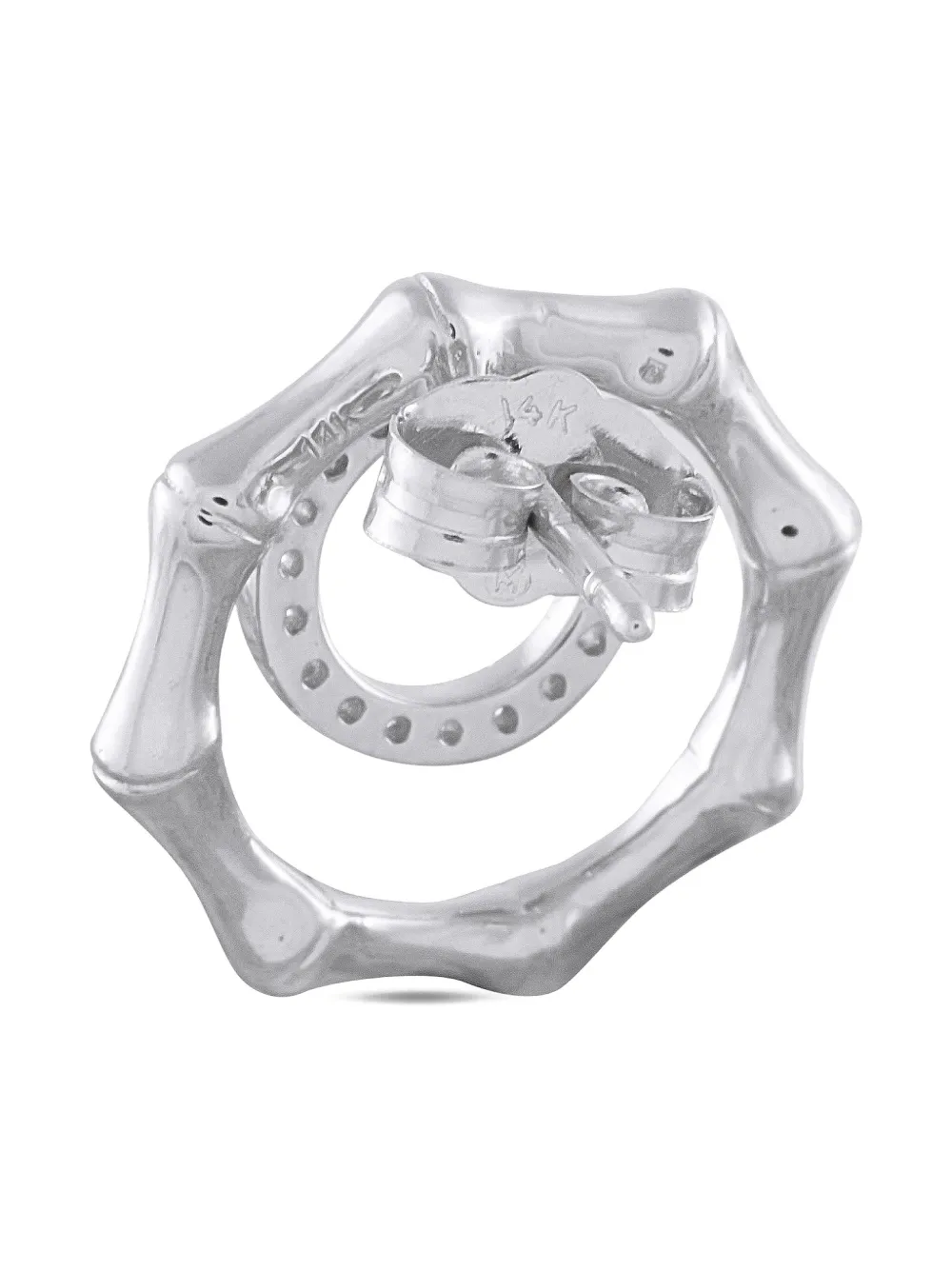 LB Exclusive 14K white gold diamond geometric earrings - Argento