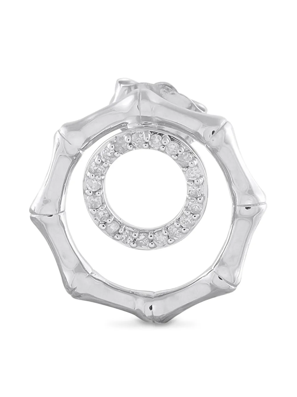14k White Gold Diamond Geometric Earrings