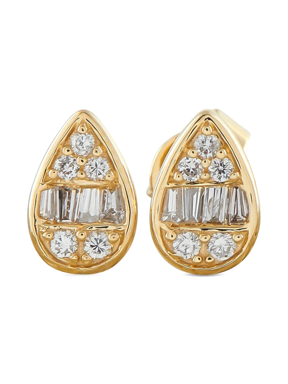 LB Exclusive 14K yellow gold diamond cluster studded earrings - Oro