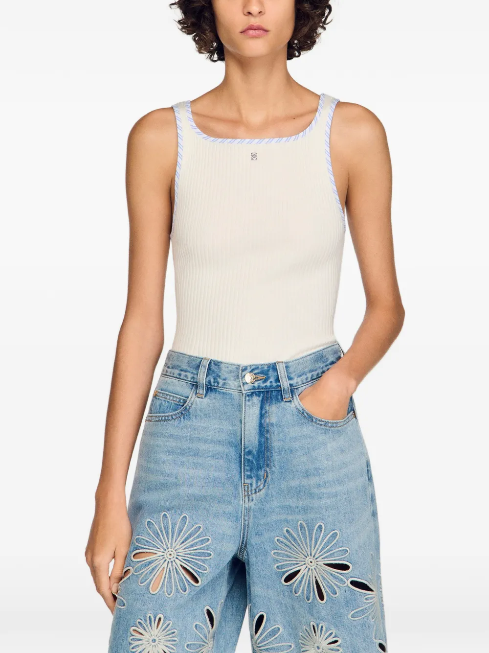  Sandro Crocheted Mini Skirt - Neutrals 