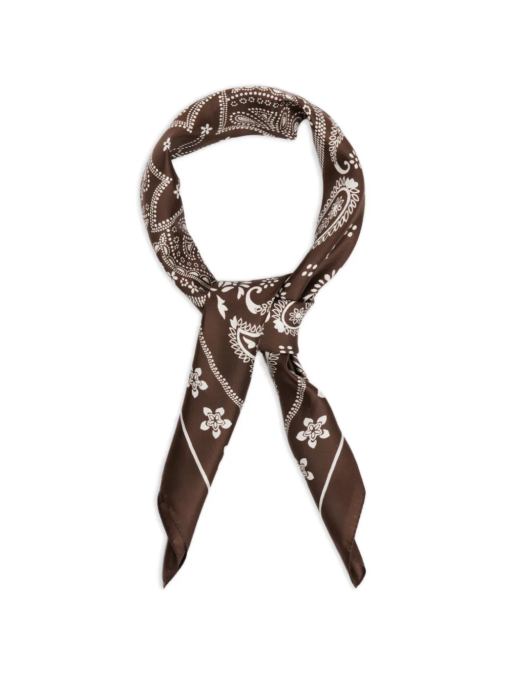 SANDRO silk bandana print scarf Bruin