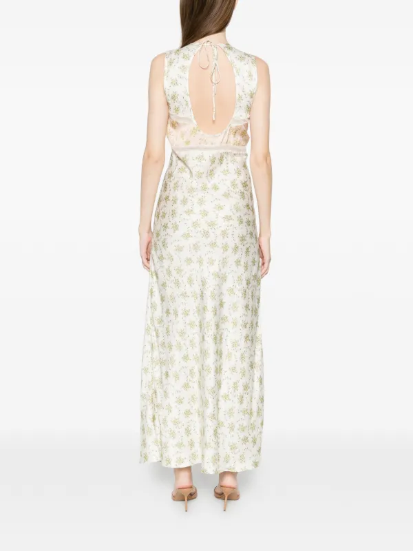 sandro floral print maxi dress Flower print maxi dress in Butter / Pink for Women