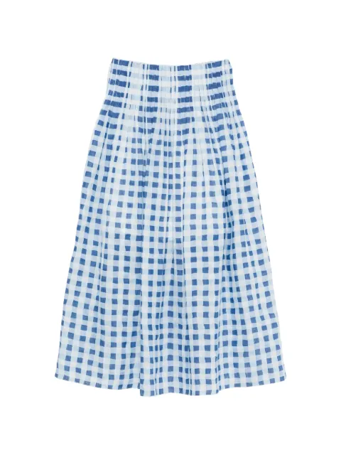 SANDRO check-pattern A-line midi skirt