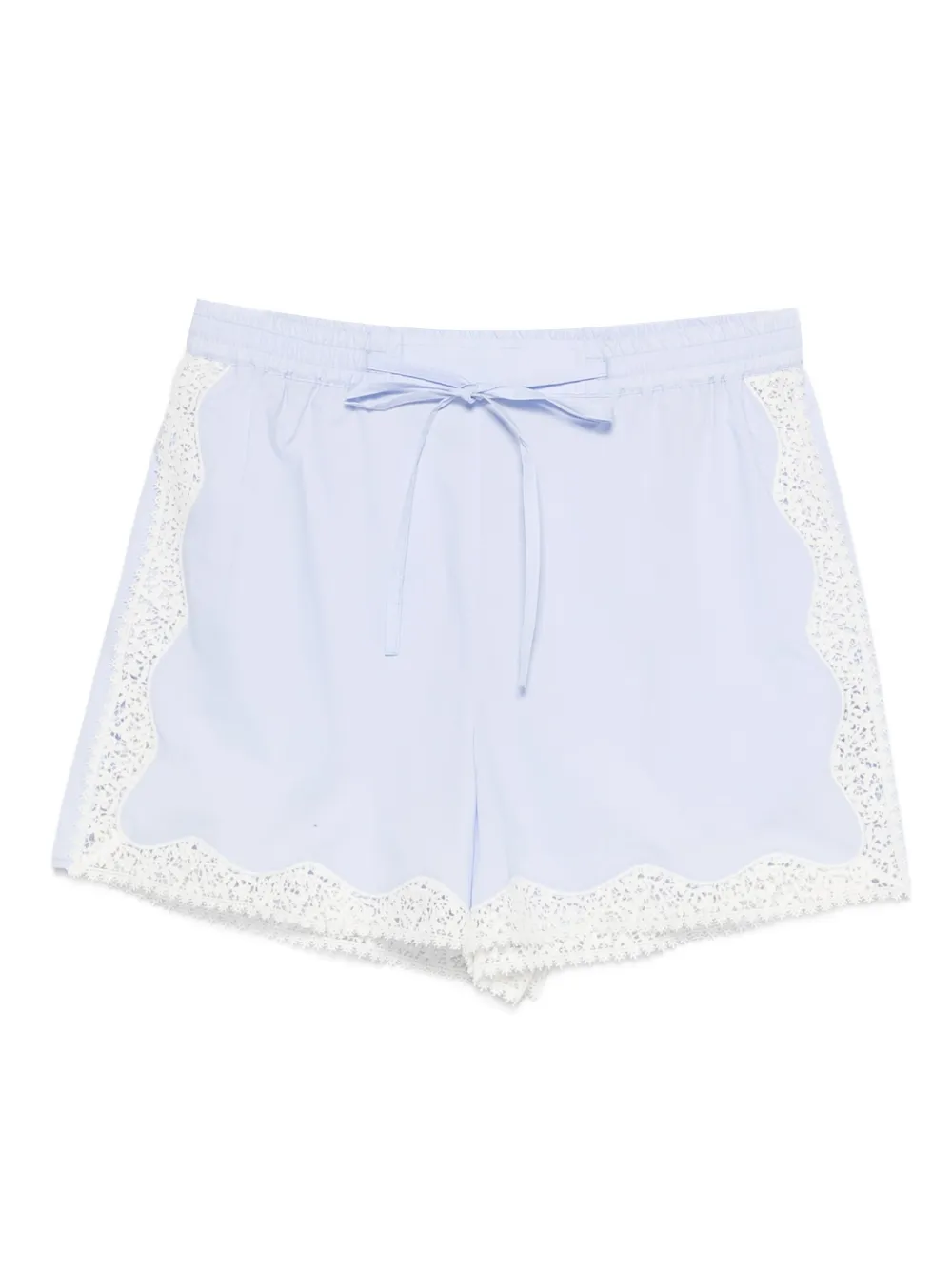 Sandro Lace-detail Shorts In Blue