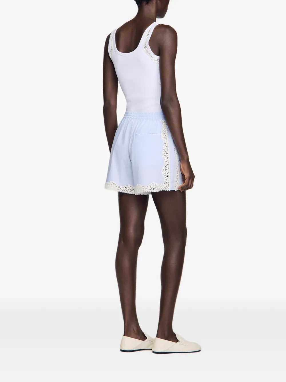 SANDRO Shorts met kant Blauw
