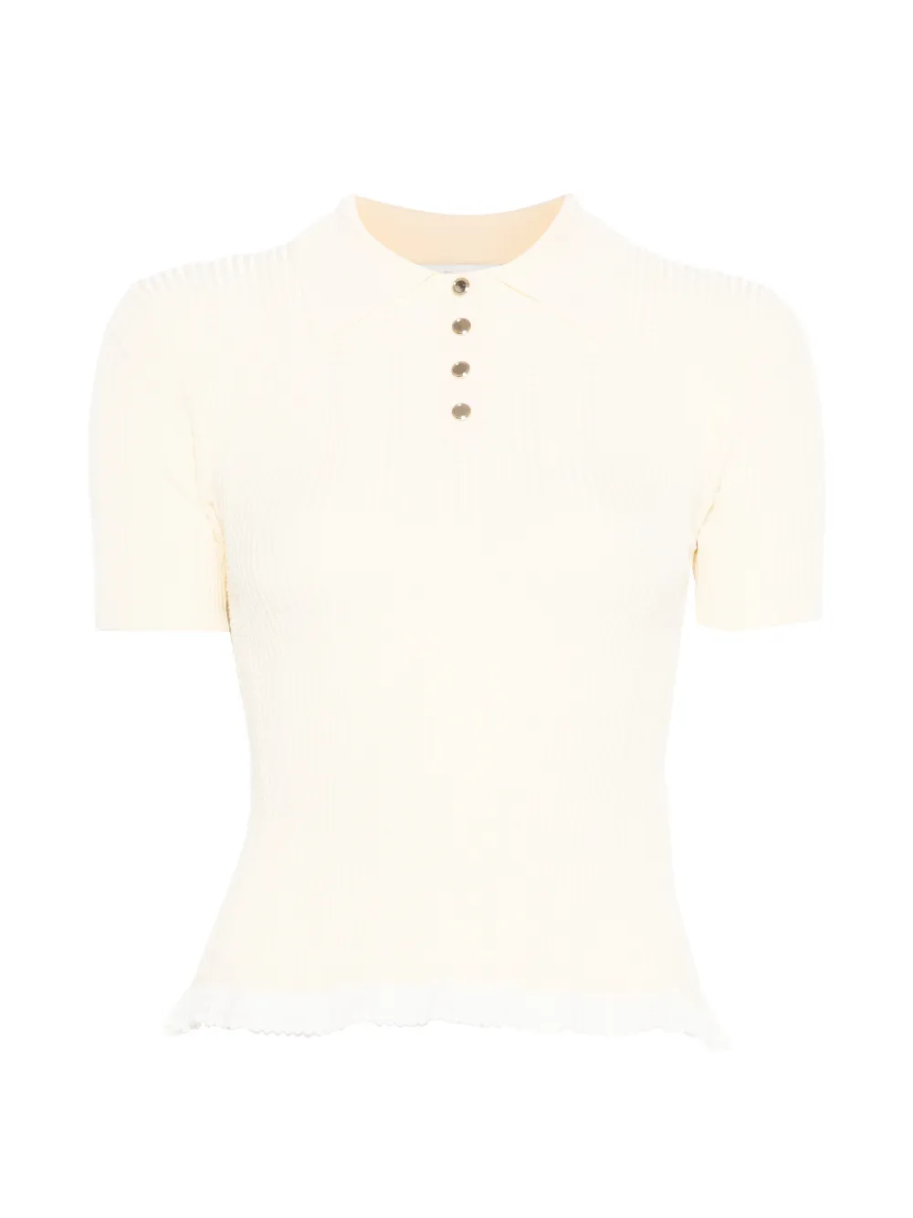 SANDRO lace-detail polo shirt - Toni neutri