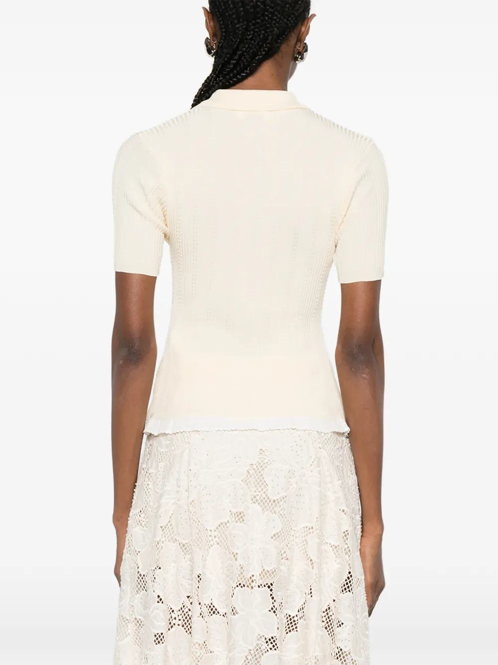 SANDRO Poloshirt met kant Beige