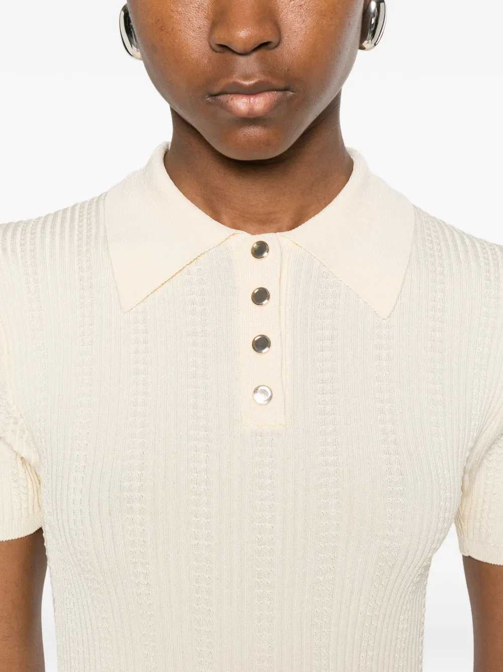 SANDRO Poloshirt met kant Beige