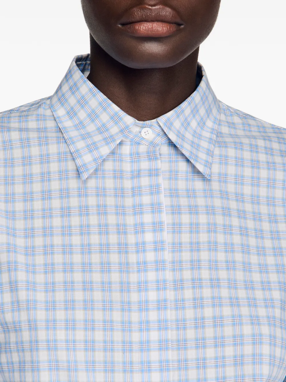 SANDRO Geruit overhemd Blauw