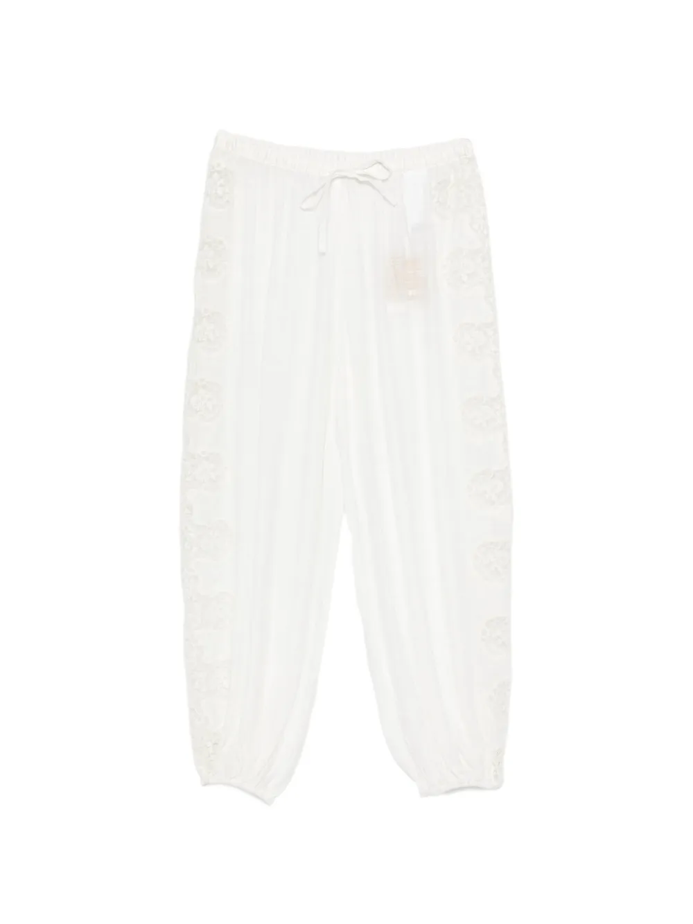 SANDRO Pantaloni Aya con dettaglio in pizzo - Bianco