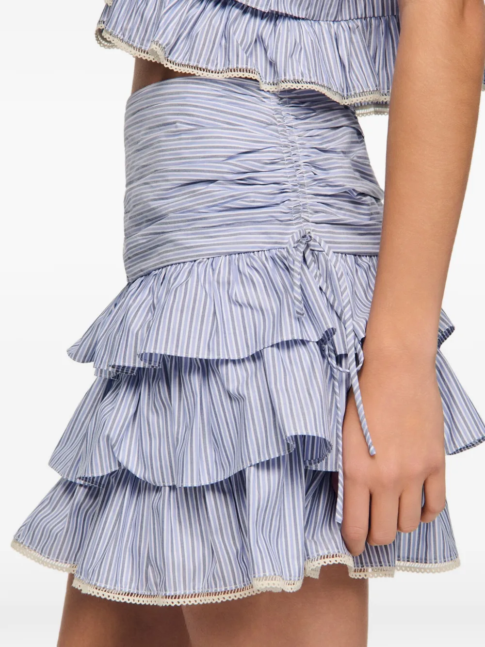 SANDRO Gestreepte mini-rok Blauw