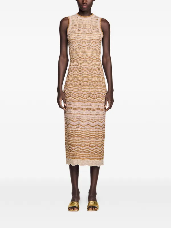 knit dress sandro Fancy Maxi in Brown at Nordstrom, size 40 Size_36” to 37” Bust