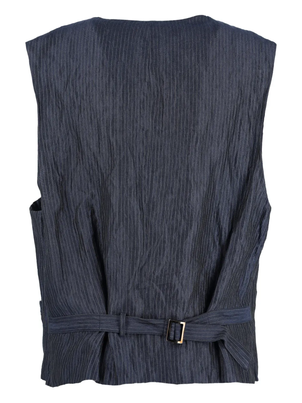 Pre-owned Giorgio Armani Striped-pattern Suit (set Of Three) In Blue